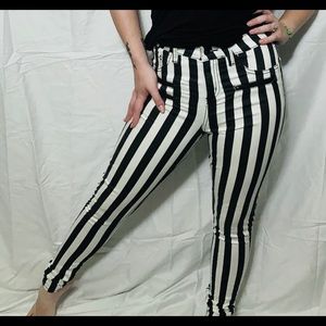 Black & White Striped Jeans